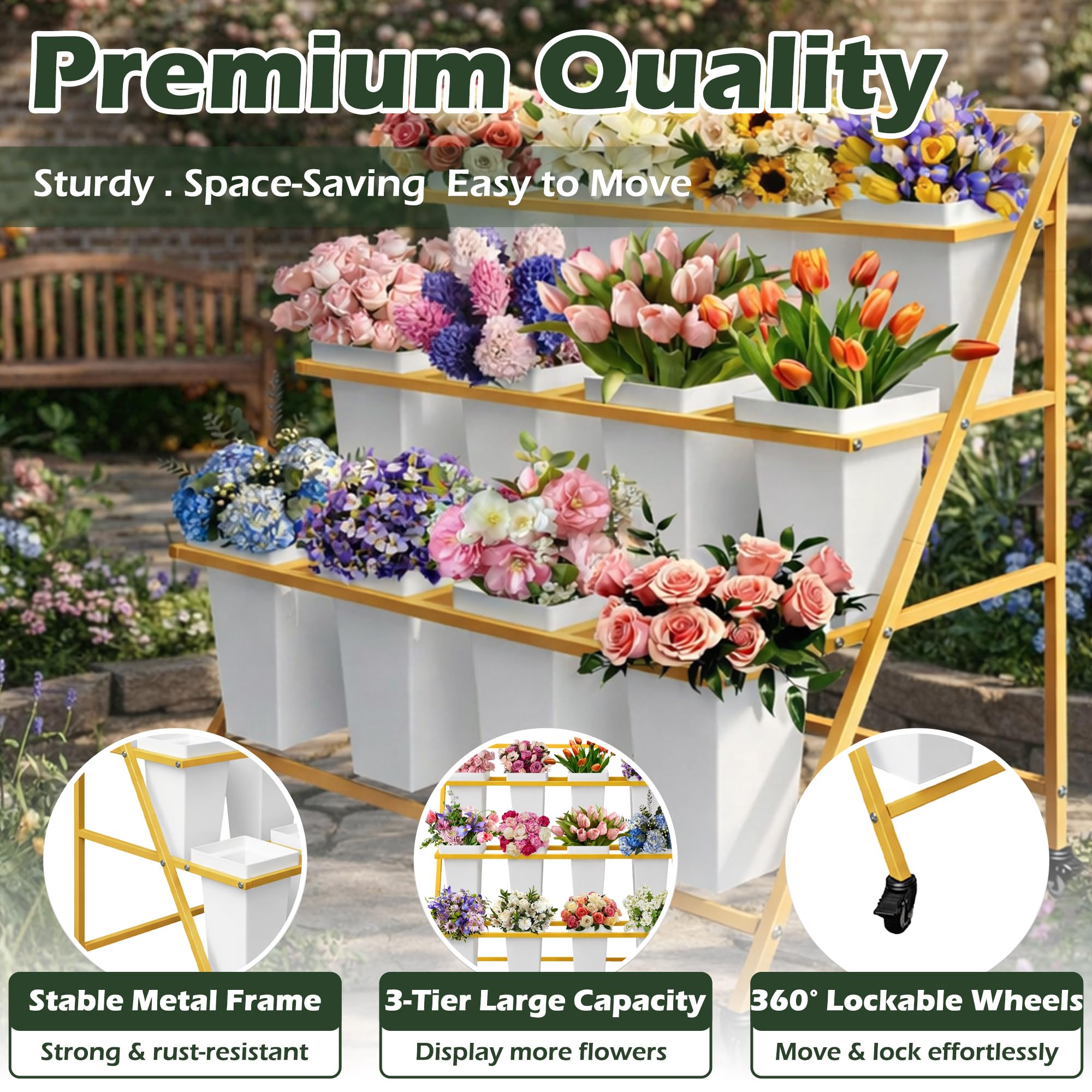 Amazon.com: PROLEE Flower Display Stand with 12 Buckets, Flower